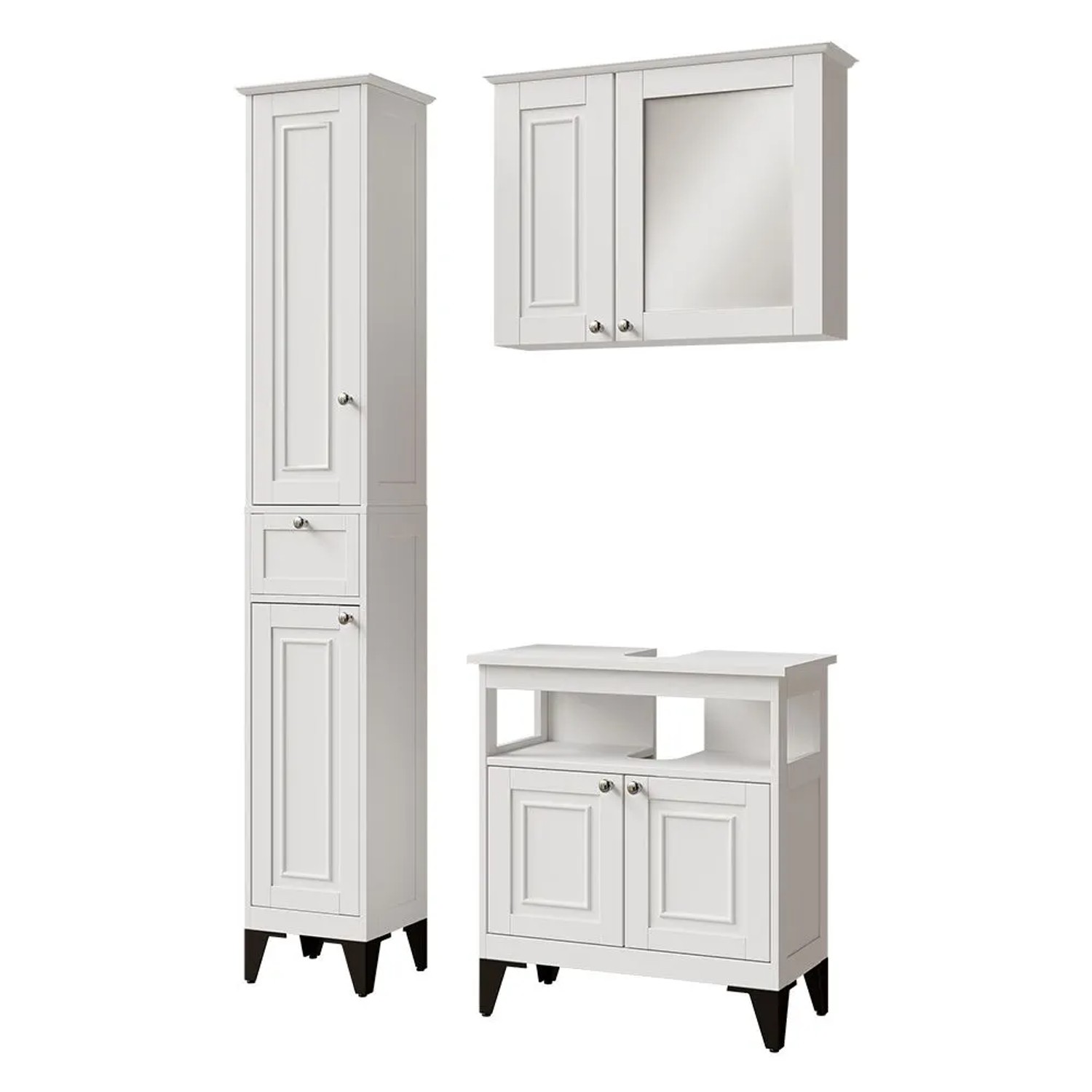 Vicco Badmöbel-Set Vanity Weiß 60 x 65 3-teilig