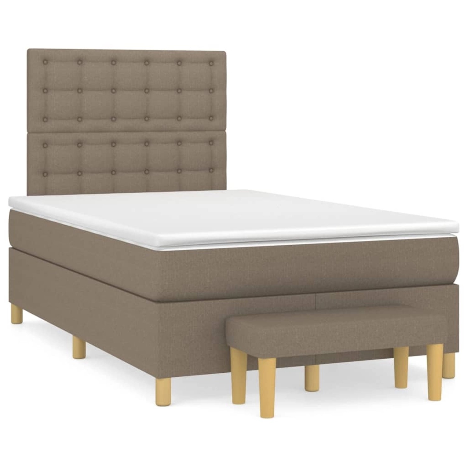 vidaXL Boxspringbett mit Matratze Taupe 120x190 cm Stoff2100635 günstig online kaufen