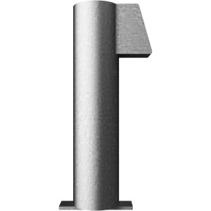 Verzinkte Schake Bodenhülse mit Feststellvorrichtung für 60 mm Rohrpfosten, 300 mm lang.