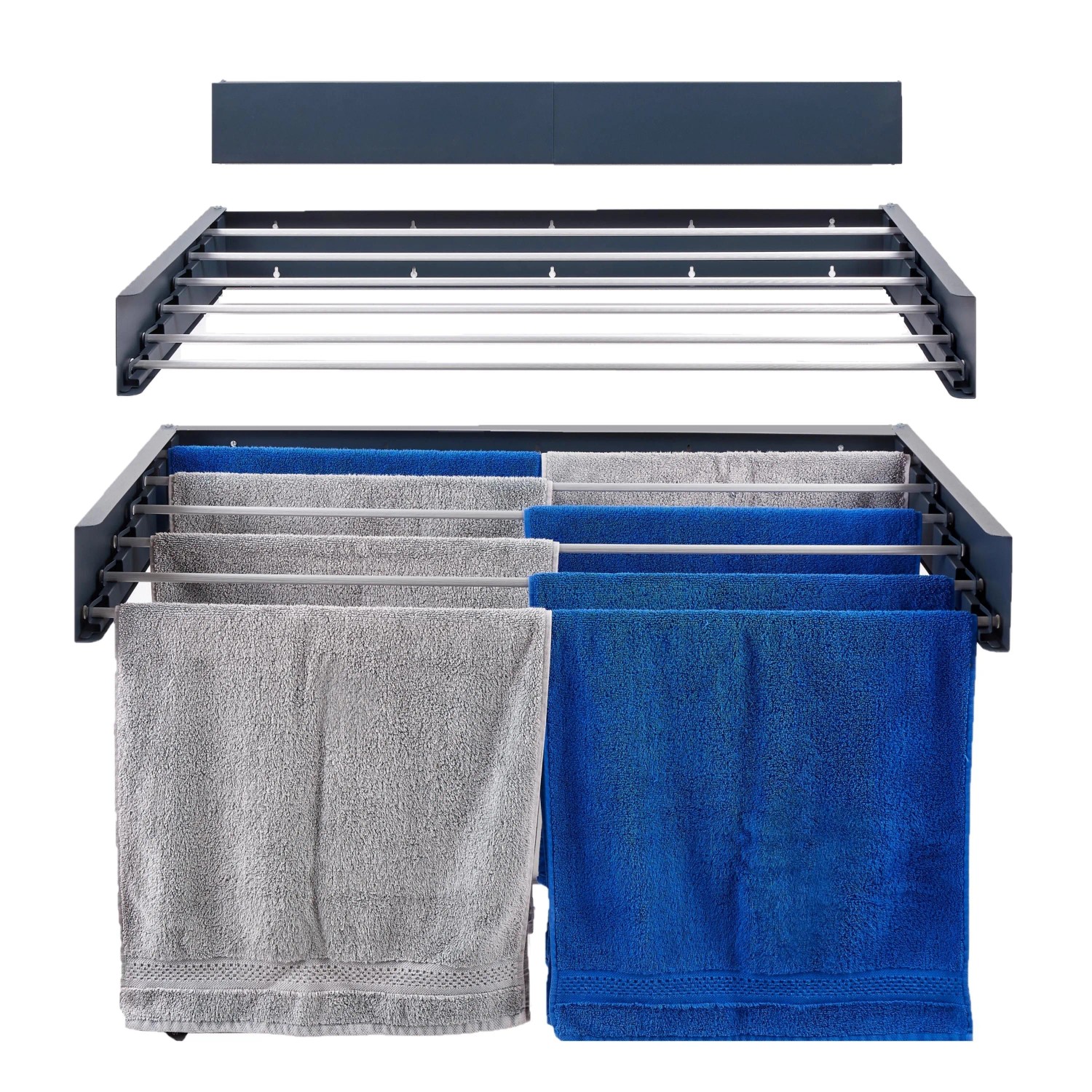 Foxydry Wand Wäscheständer Ausziehbar Platzsparend 101 cm Grau