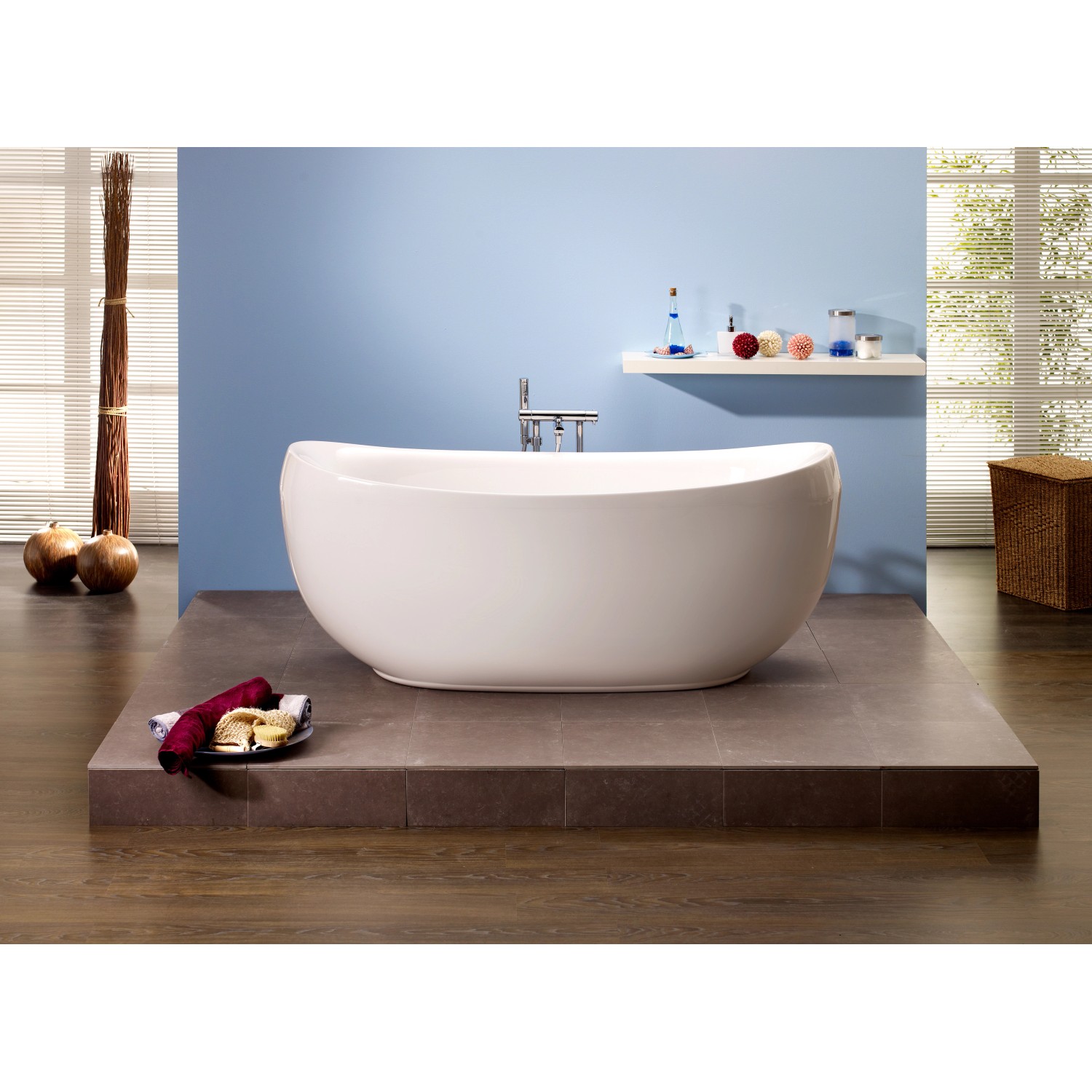 Freistehende Badewanne Ventura 180,5 cm x 83,5 cm Weiß