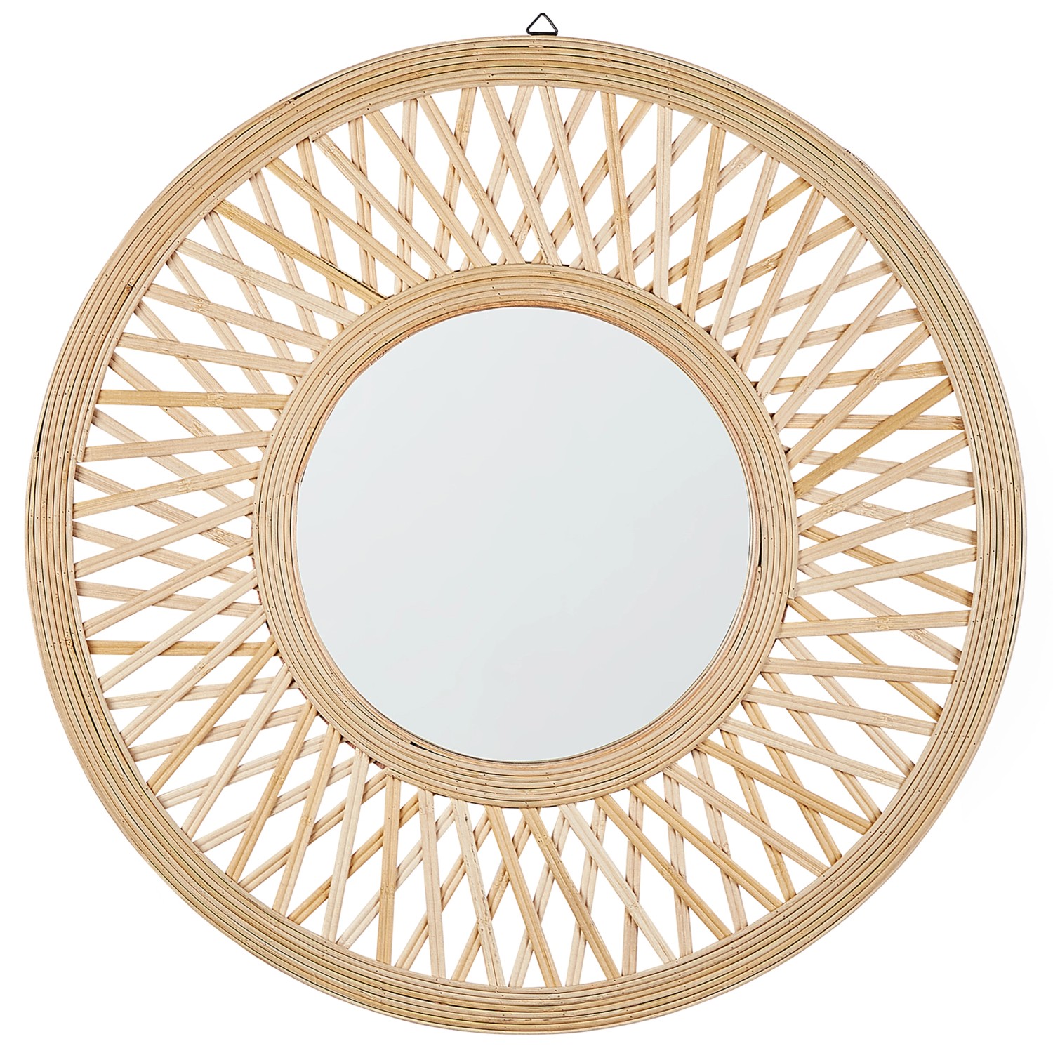 Beliani Wandspiegel BACATA Heller Holzfarbton 2x60x60