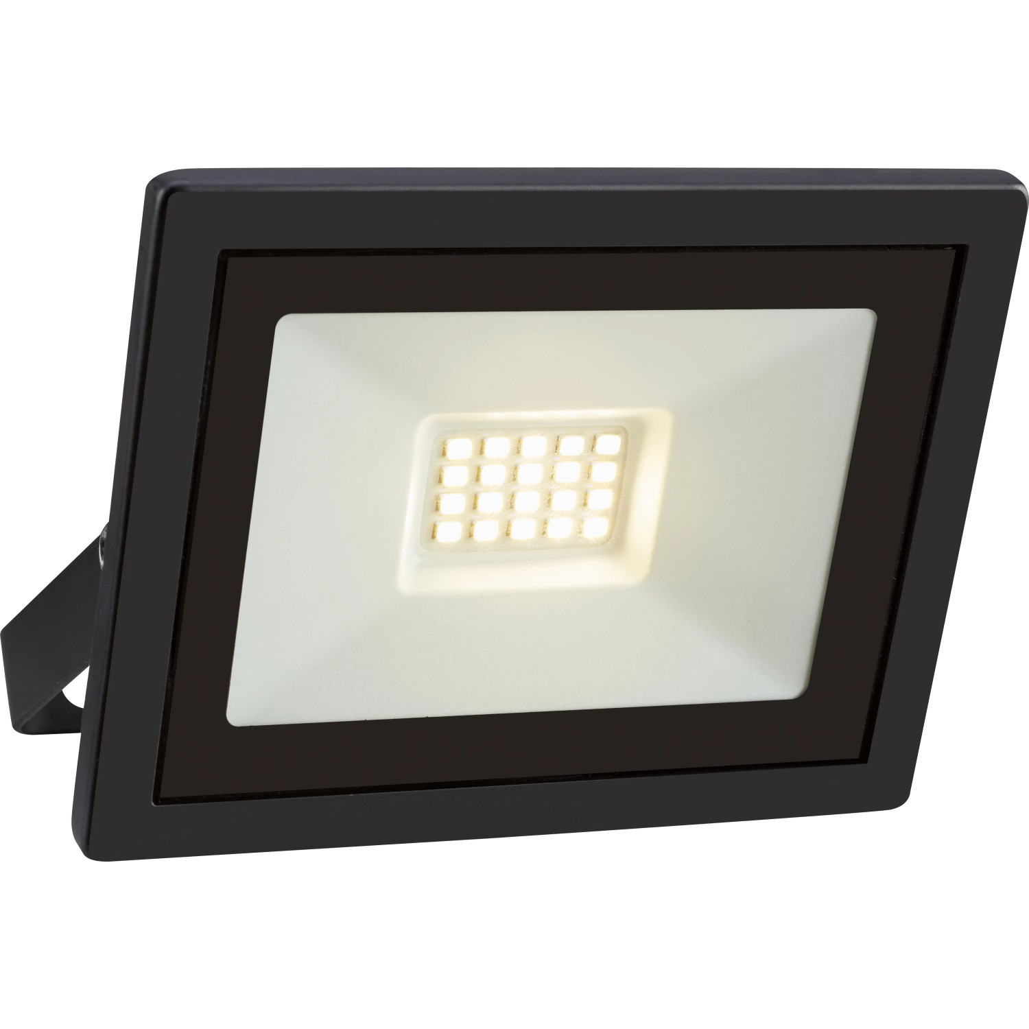 Schwarzer LED Außenstrahler FL 7W aus Aluminium für Garten & Terrasse.