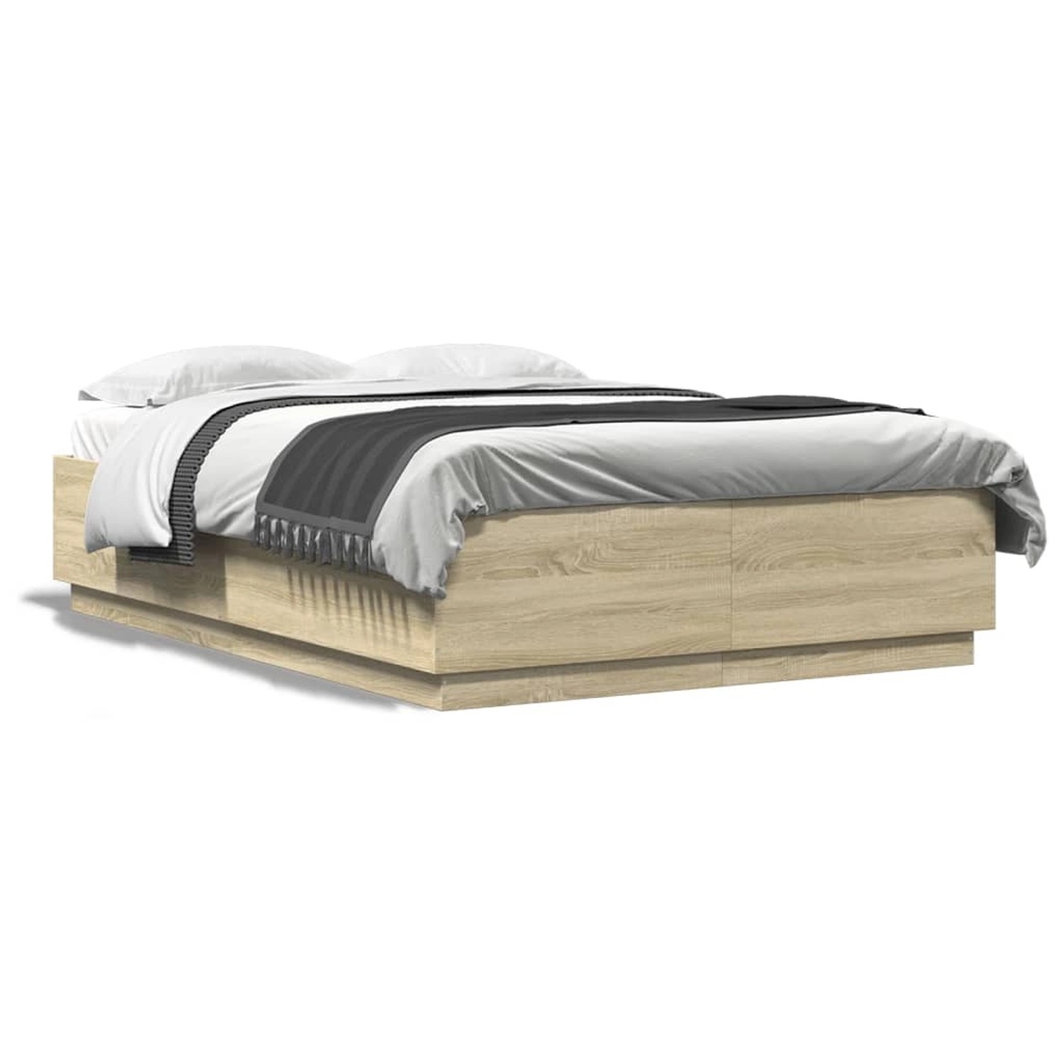 vidaXL Bettgestell Sonoma-Eiche 140x200 cm Holzwerkstoff 3209704 günstig online kaufen