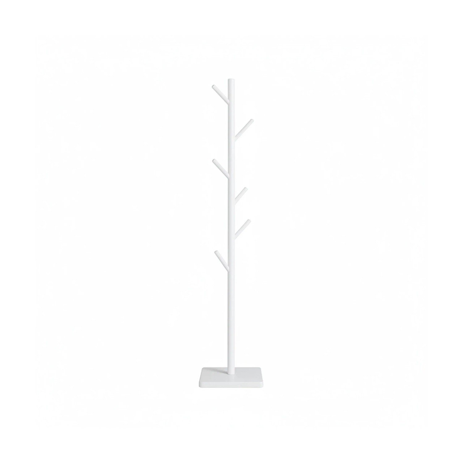 Relaxdays Garderobenständer Holz Weiß 8 Haken Höhenverstellbar 177 cm x 30 cm x 30 cm 2,4 kg