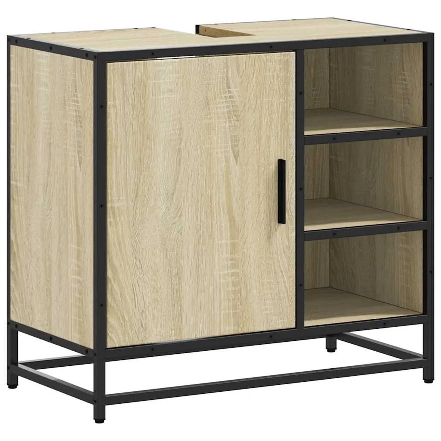 vidaXL Badezimmer-Waschbeckenschrank Sonoma-Eiche 65 x 33 x 60 cm Holzwerks günstig online kaufen