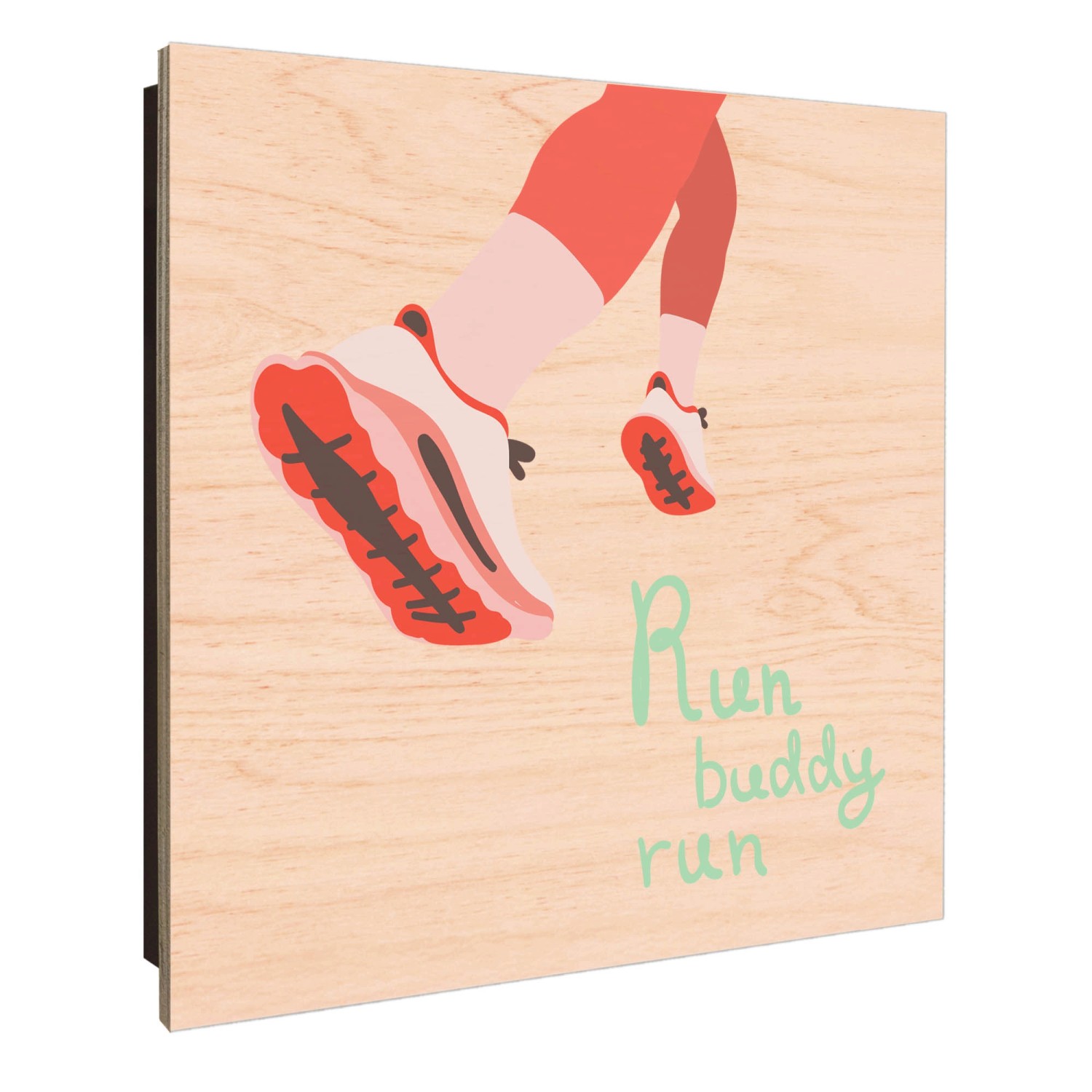 Banjado Schlüsselkasten mit Laufschuh-Motiv. Schlüsselbox aus Holz, 30x30cm, für 50 Schlüssel.