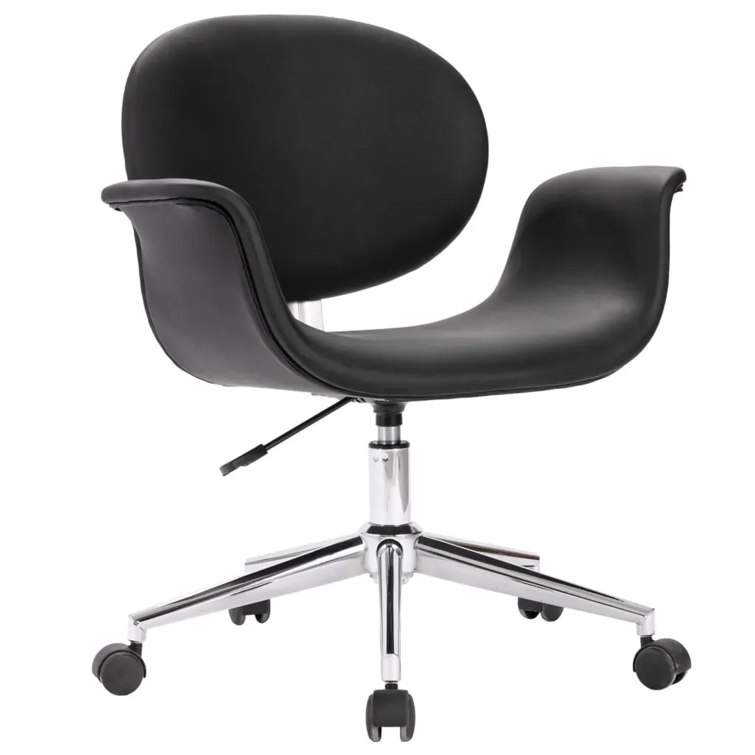 vidaXL Drehbarer Esszimmerstuhl Schwarz Kunstleder 287391