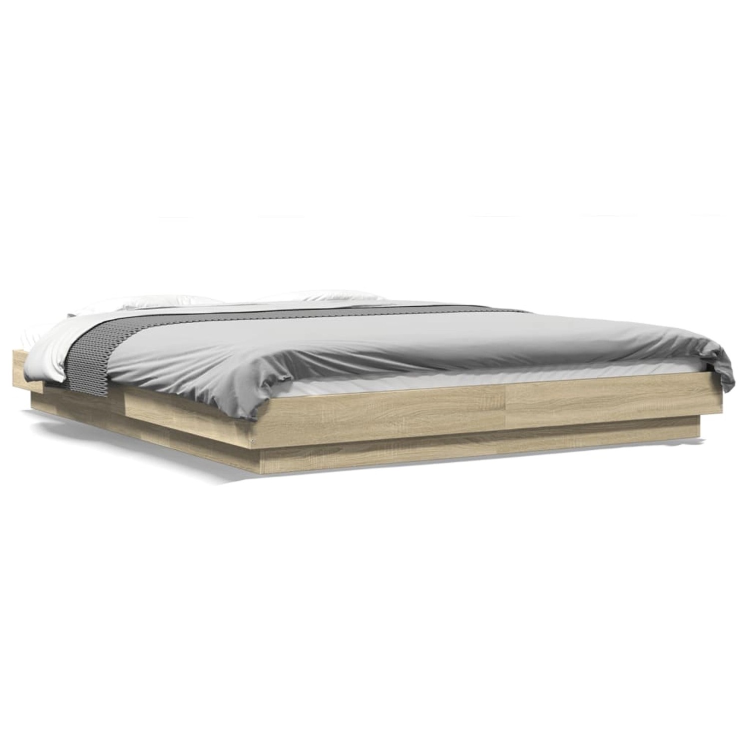 vidaXL Bettgestell Sonoma-Eiche 150x200 cm Holzwerkstoff 3281184 günstig online kaufen