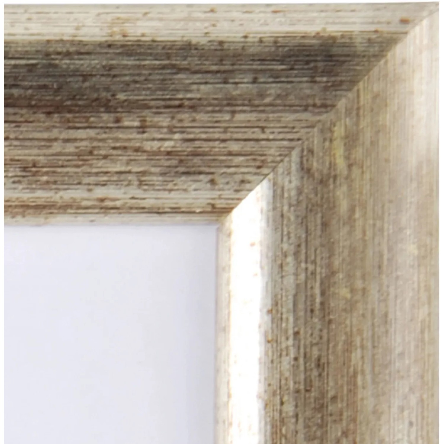 Holz-Bilderrahmen in Silber/Gold Optik, 10x15 cm, Detailansicht.