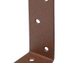 Alberts Duravis Balkenwinkel, rostbraun, ungleichschenklig, 40x80x30 mm, mit Löchern.