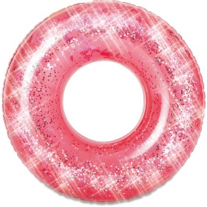 Glitzernder, rosa Schwimmring mit 79 cm Durchmesser für Badespaß im Pool und Meer.