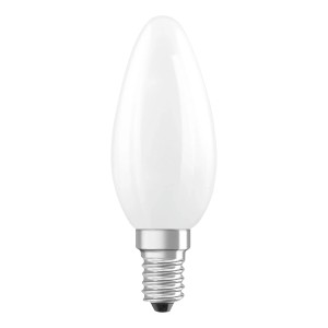 Osram LED-Leuchtmittel E14, Kerzenform, 1W, mattweiß. Energiesparende LED Lampe für dekorative Beleuchtung.