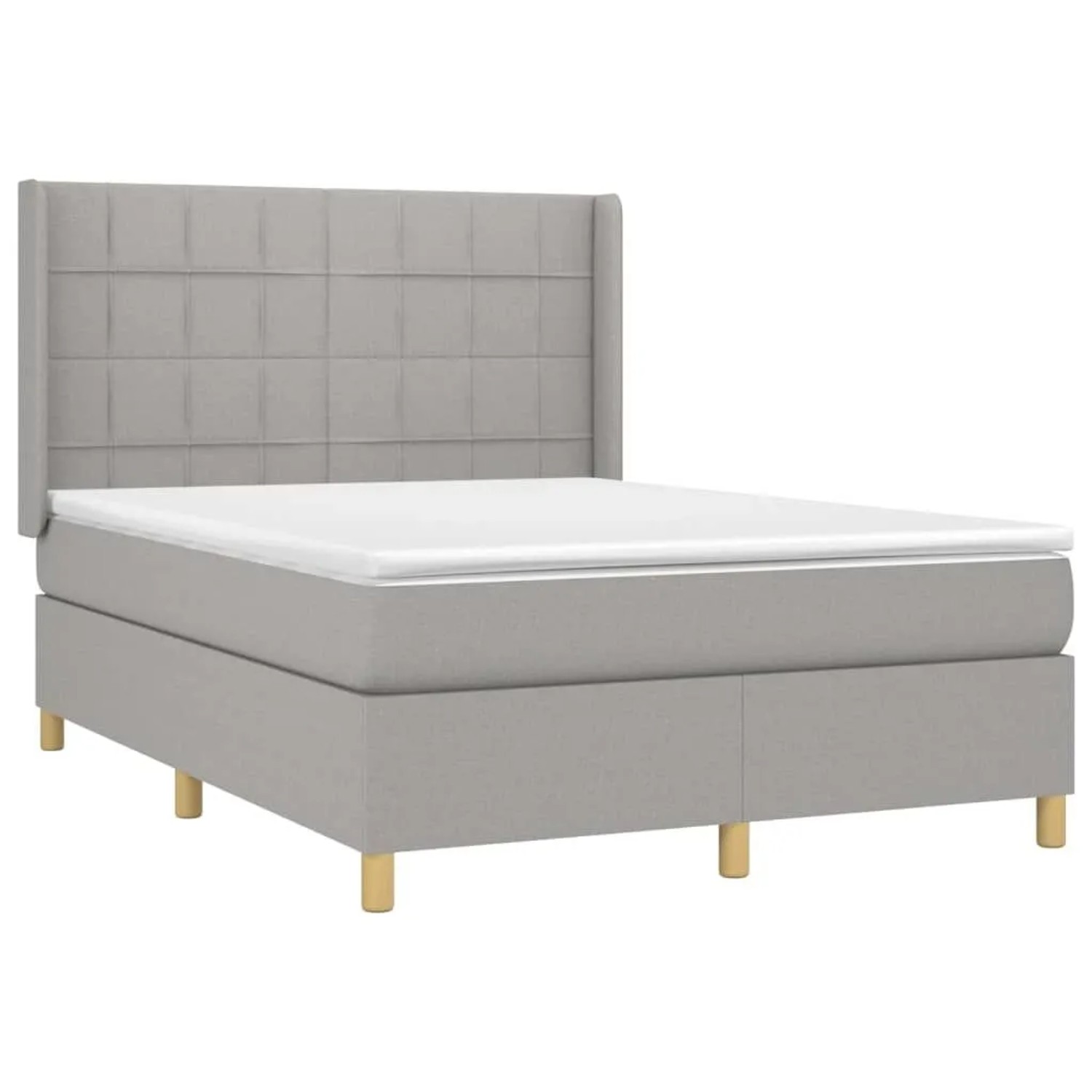 vidaXL Boxspringbett mit Matratze Hellgrau 140x190 cm Stoff 3131985 günstig online kaufen