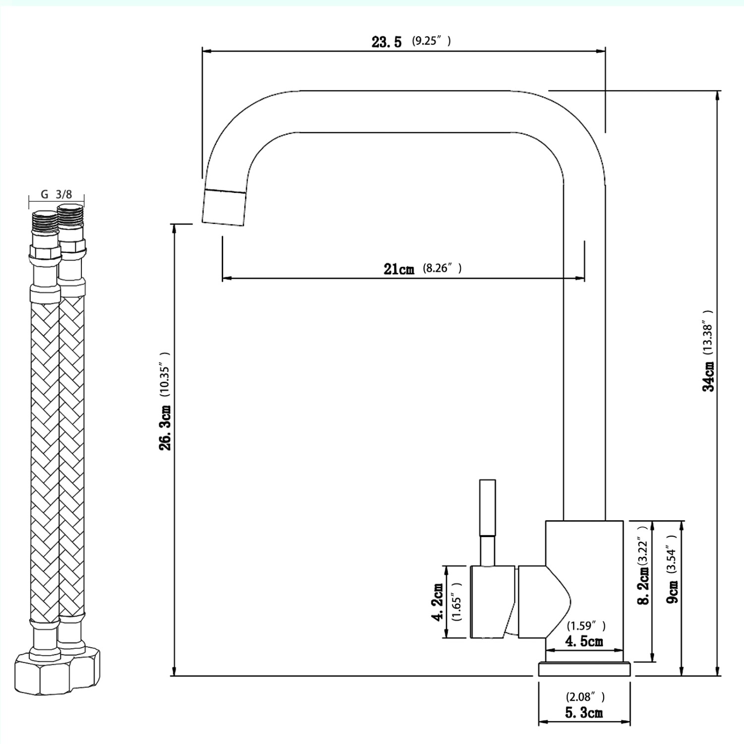 AICA Wasserhahn 360° Drehbare Wassersparende Silber Küchenarmatur Hochdruckfestes Design aus 304 Edelstahl Gefertigt Kaltes/Warmes Wasser_2