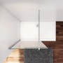 AICA Walk-In Duschwand mit Milchglasstreifen und Stabilisator, Aufsicht.