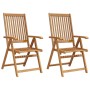 DELUKE Gartenstühle COLLI 2er Set Klappbar Akazie Massivholz Braun Gartenstuhl Holz Outdoorstühle Balkonstühle