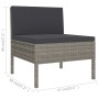 Graues vidaXL Gartenmöbel Lounge-Set Element mit anthrazitfarbenen Auflagen aus Polyrattan.