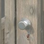 Detailaufnahme: Türgriff und Verschluss des Palmako Gewächshauses Emilia 19.