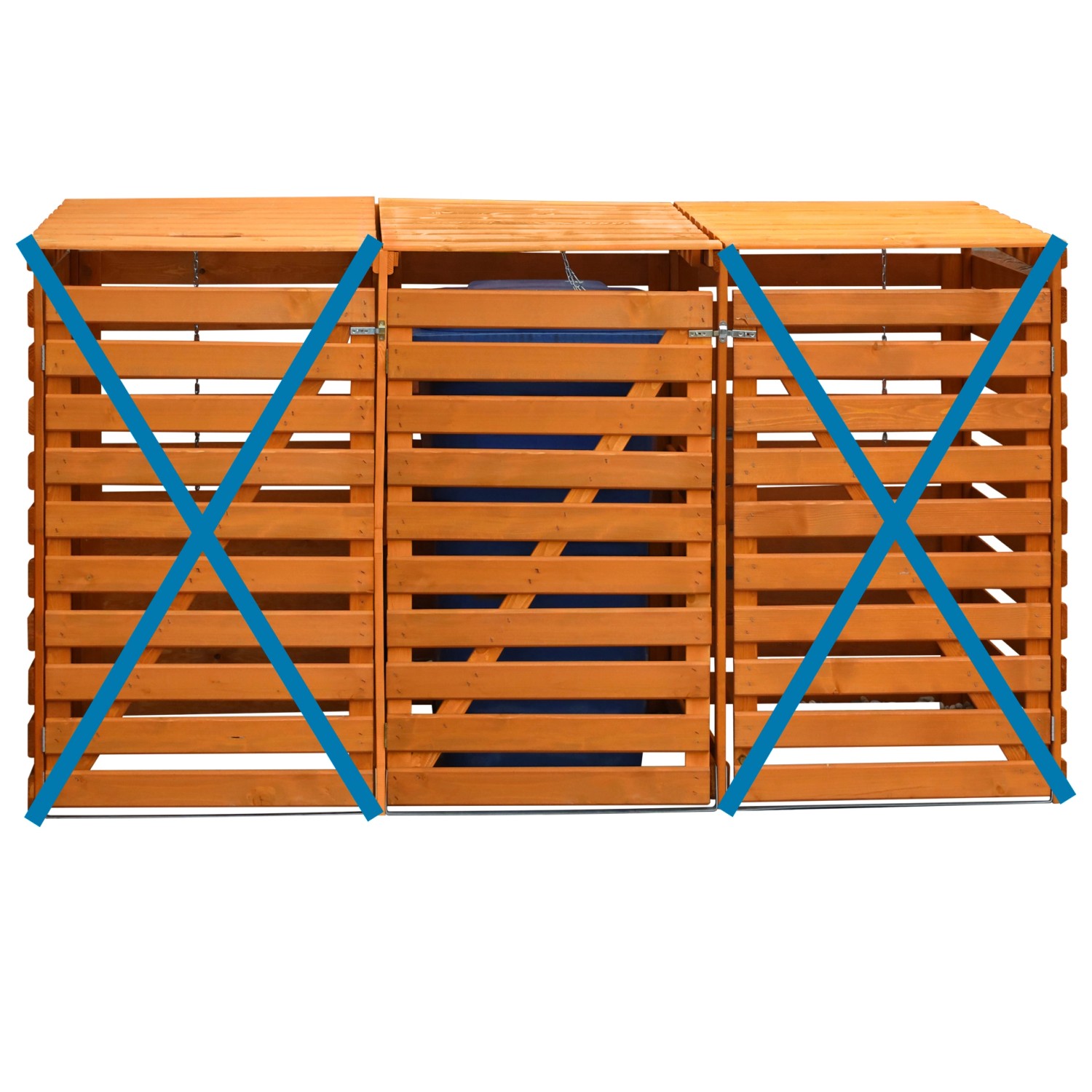 Erweiterung Mülltonnenbox Vario V Honigbraun