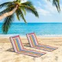 Outsunny Strandliege Stahl Oxfordstoff Mehrfarbig 124L x 53B x 35-45H cm_2