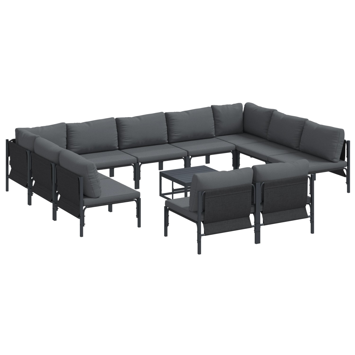 vidaXL Garten-Sofa-Set 12-Tlg Anthrazit Stahl 3379019 günstig online kaufen