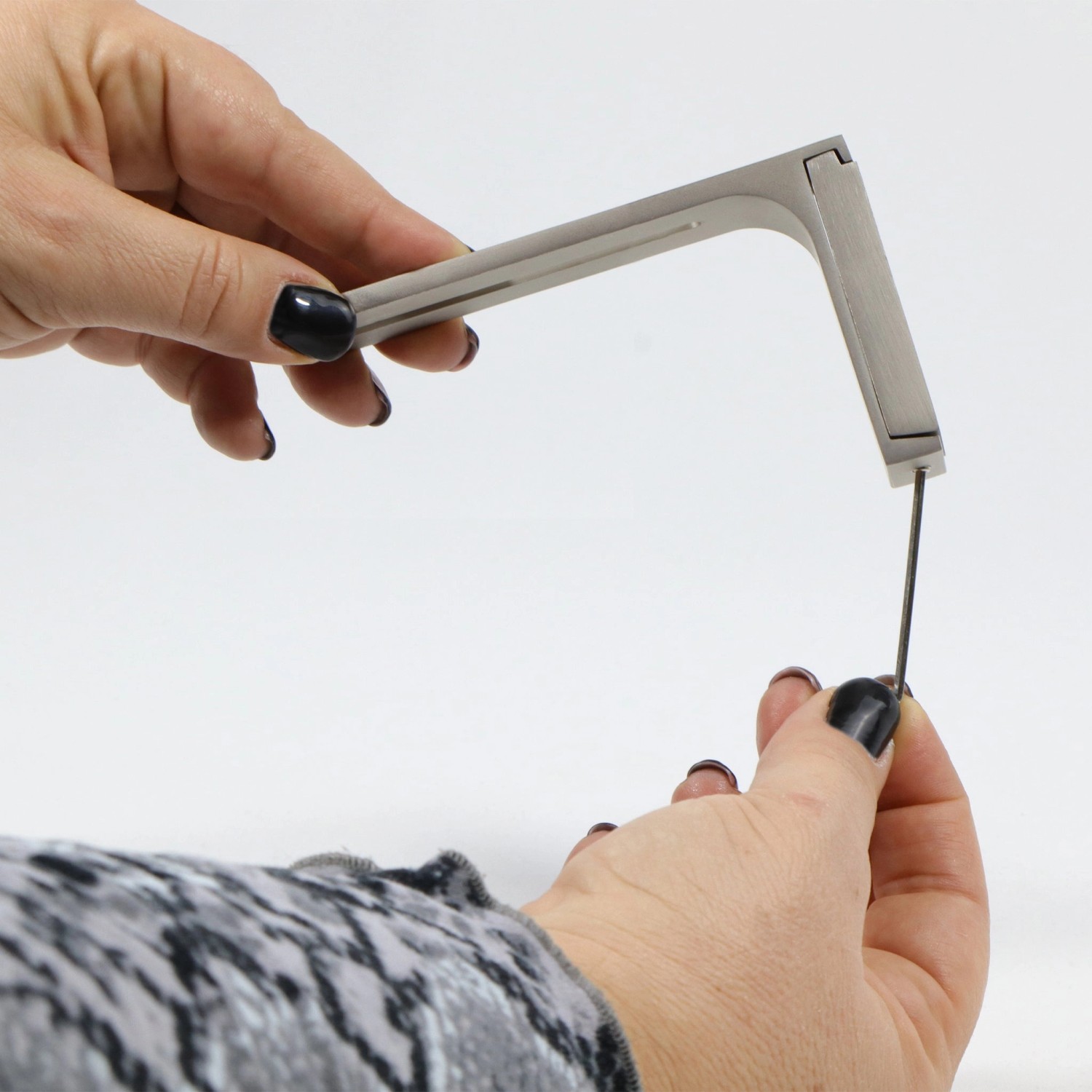 Deco-Raum Gardinenschiene nach Maß 2-Lauf Loft Edelstahl-Optik 150cm_8