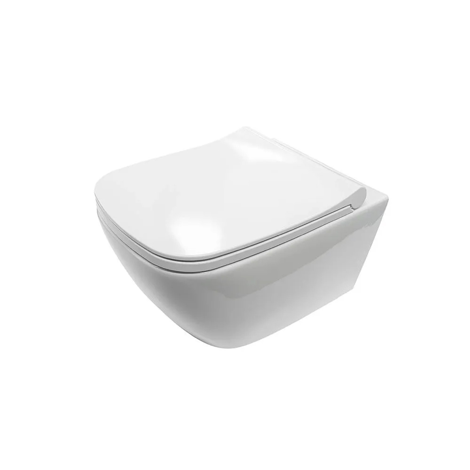 Belvit Spülrandloses Design Hänge WC Weiß + Softclose Deckel