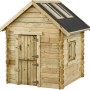 SwingKing Spielhaus Louise mit Fenster, 120x120x160 cm, aus imprägniertem Holz.