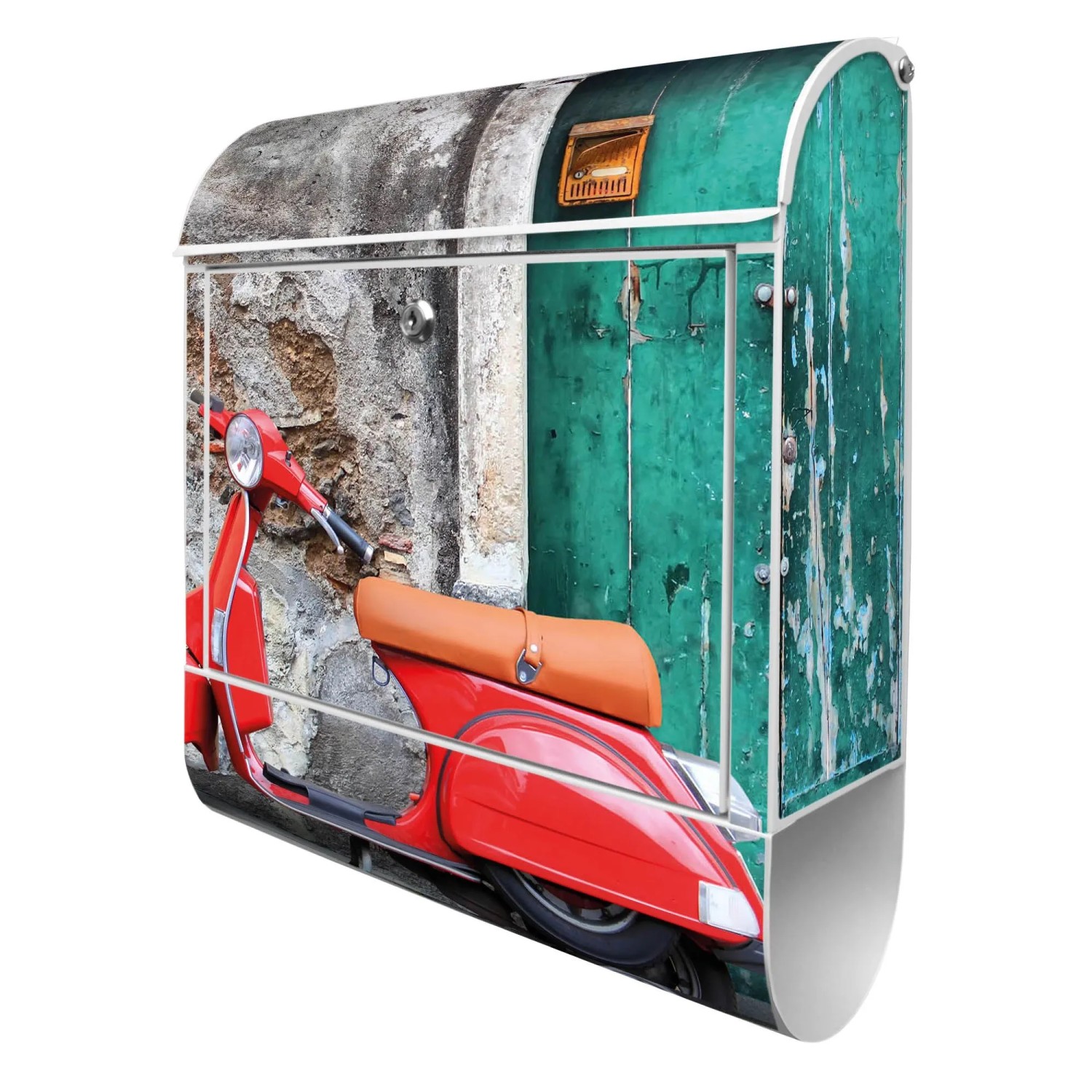 Banjado Design Briefkasten Weiß Pulverbeschichtet 39x47x14cm 2 Schlüssel Mi günstig online kaufen