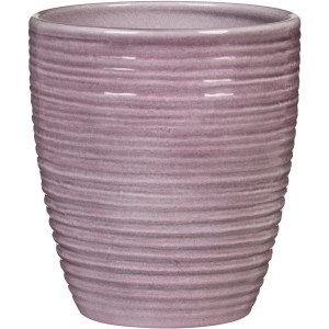 Scheurich Orchideengefäß Glass Malva, Ø 12,3 cm, lila Keramik Übertopf mit Rillenstruktur.