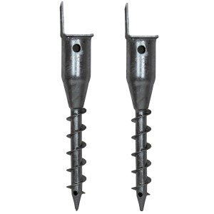 TRUTZHOLM 2x L Profil Bodenhülse Zum Einschrauben 48,5 cm Länge Feuerverzinkt