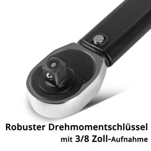 STAHLWERK Drehmomentschlüssel TW-60 ST, verchromter Ratschenkopf mit 3/8 Zoll-Aufnahme.
