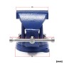 Blauer Wiltec Heavy Duty Schraubstock 75mm mit Klemmbacken und Amboss. Robustes Spannwerkzeug für die Werkbank.