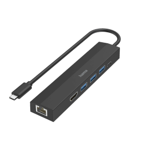 Hama USB-C Hub Multiport mit 6 Anschlüssen (USB-A, USB-C, HDMI, LAN/Ethernet)