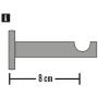 Gardinia Chicago Träger, offen, Titan, 8 cm – für Stilgarnituren mit 20 mm Durchmesser.
