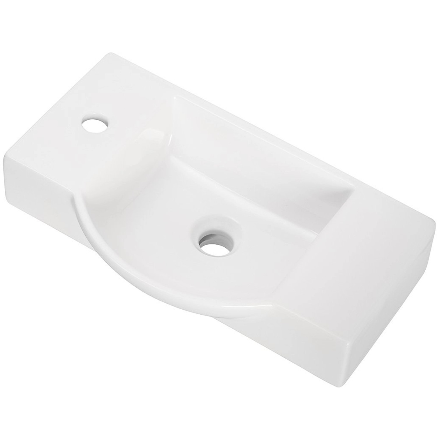 Fackelmann Waschbecken für Gäste-WC Links 54,5 cm Weiß