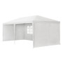 Weißes Juskys Partyzelt 3x6m mit Seitenwänden und Fenster, ideal für Gartenpartys und Feste.