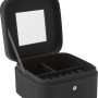 Geöffnete, schwarze Schmuckbox Midnight Mystery mit Spiegel im Deckel.