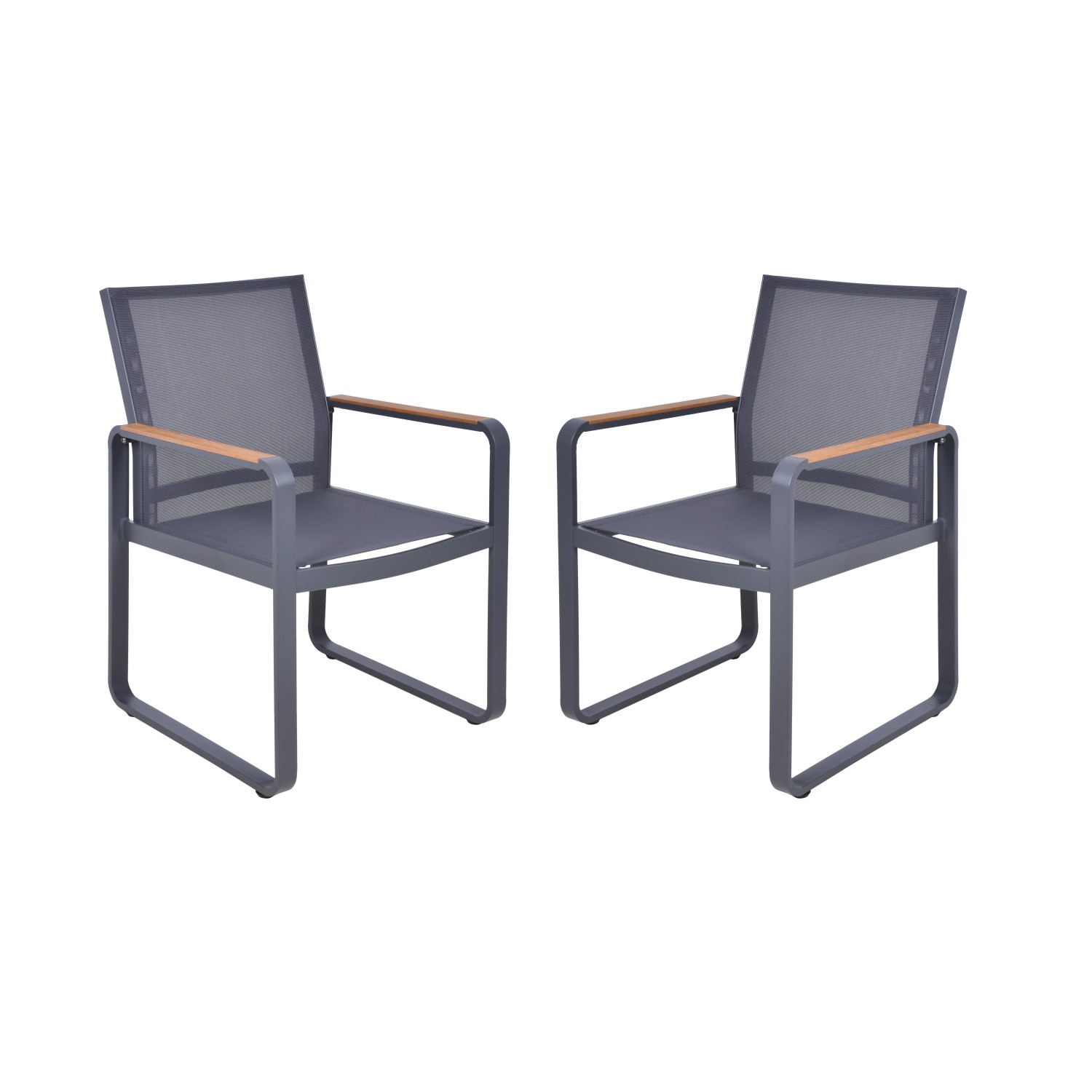 Garden Pleasure Sessel Silea 2er Set 85 cm x 56 cm x 60 cm Braun-Schwarz günstig online kaufen