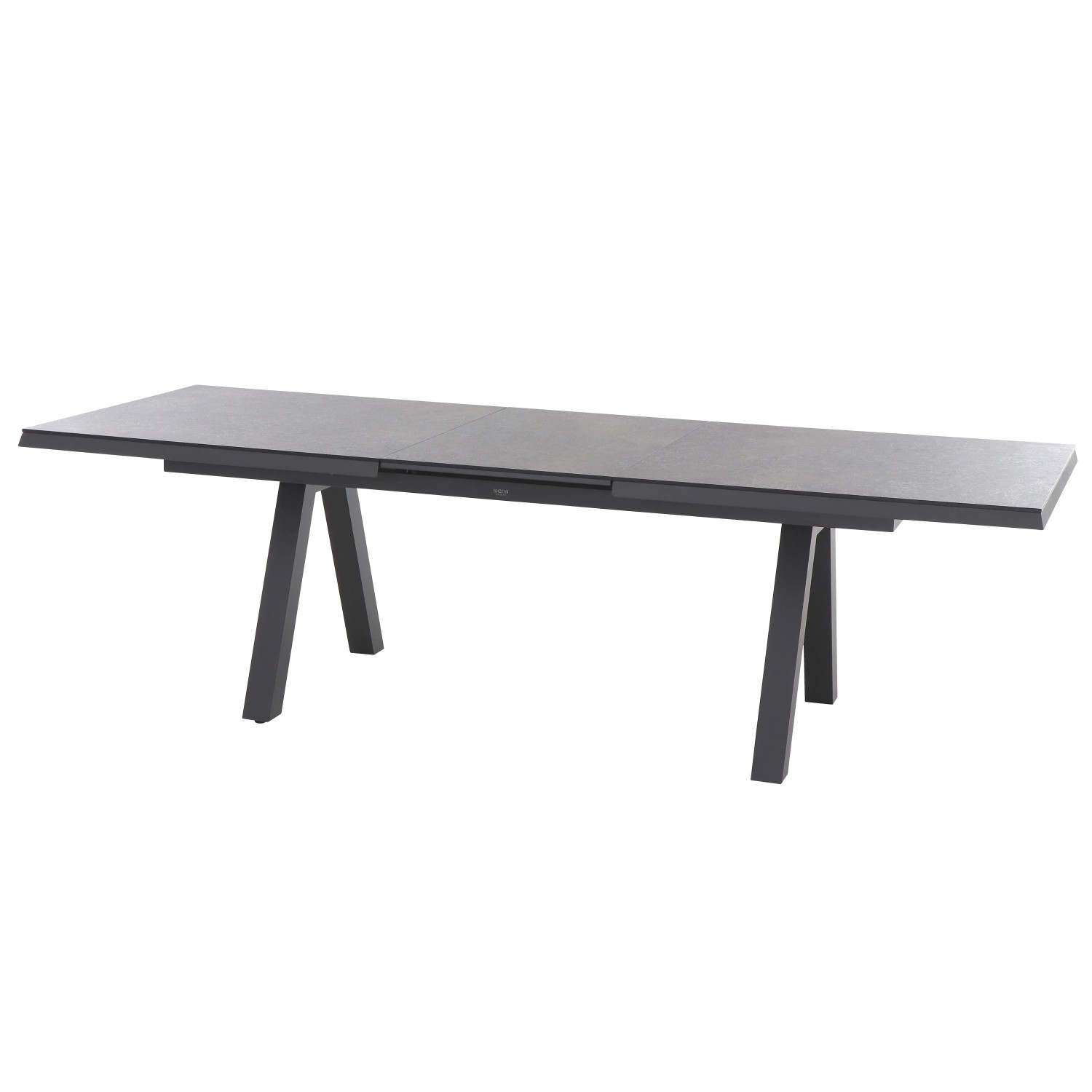 Ausziehbarer Gartentisch Ferrostone von Siena Garden, 100x260 cm, mit Aluminiumgestell.