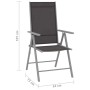 Furnicato Gartenstuhl, klappbar, 2er Set, Textilene schwarz, ideal für Garten, Balkon & Camping.