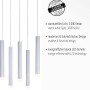 Moderne 10-flammige LED-Pendelleuchte Bruno aus Aluminium, 89x120cm, warmweißes Licht.