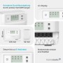 Weißer Homematic IP Fußbodenheizungscontroller mit LC-Display, steuert 8 motorische Heizkreise. Kompakte Hausautomation.