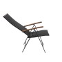 Merxx Verona Gartensessel, klappbar und 5-fach verstellbar, Graphit-Grau mit Holzoptik Armlehnen.