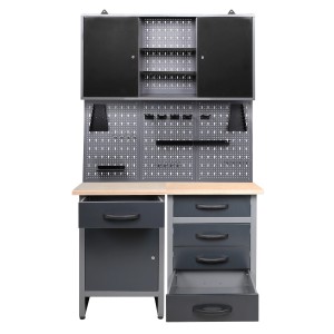 Ondis24 Werkstatt Set Entdecker, 120 cm, mit Schrank, Werkbank und Lochwand.