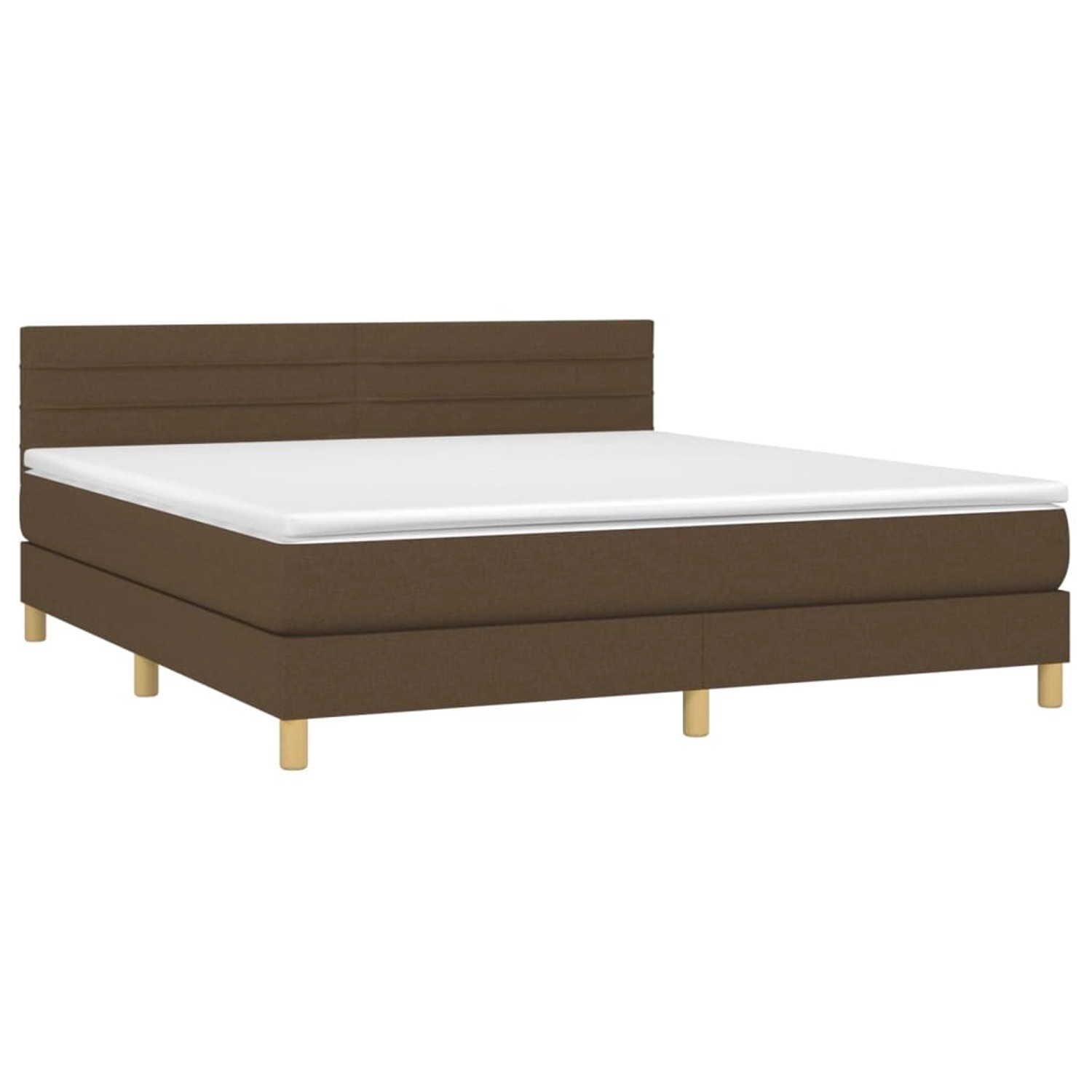 vidaXL Boxspringbett mit Matratze & LED Dunkelbraun 160x200 cm Stoff 313380 günstig online kaufen