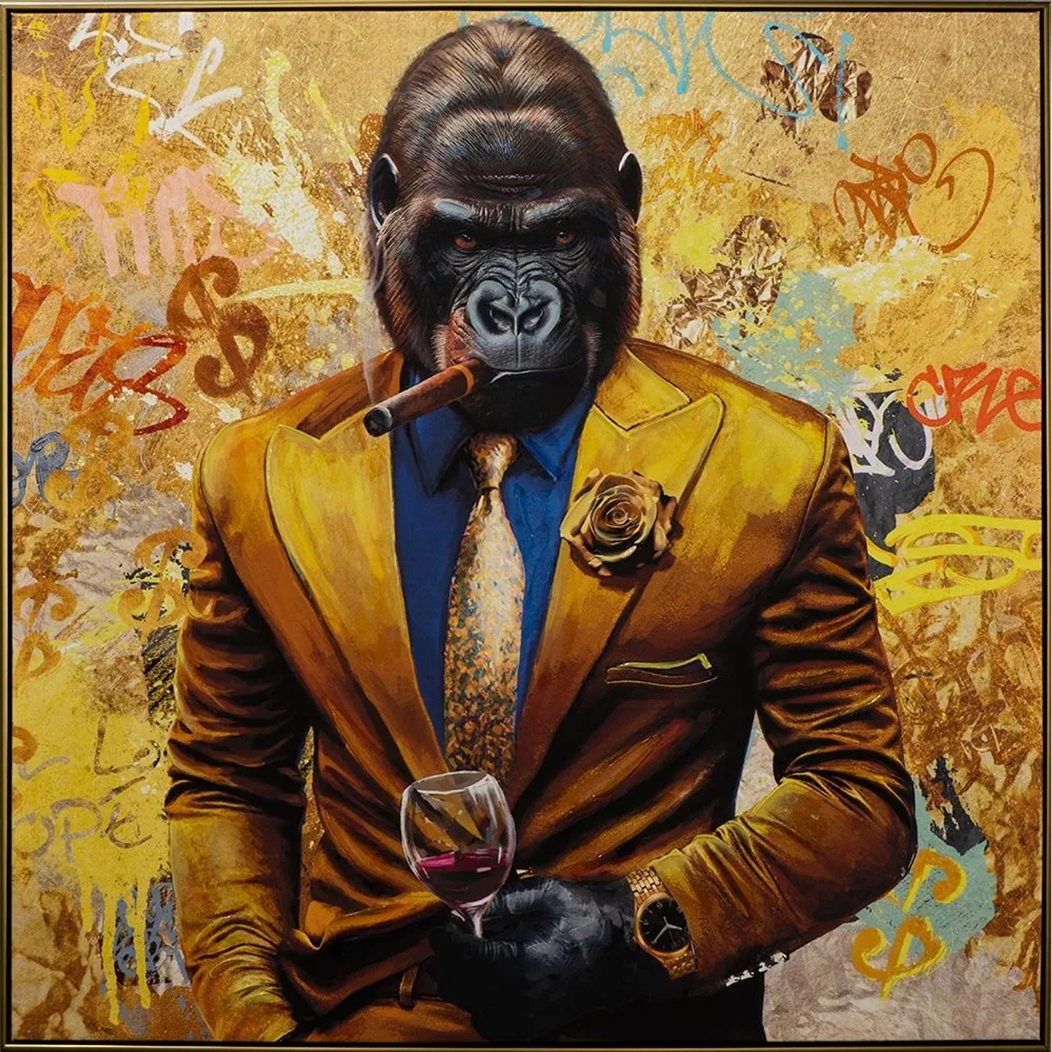 Art Universe Leinwandbild Gentleman Style 102 x 102 cm