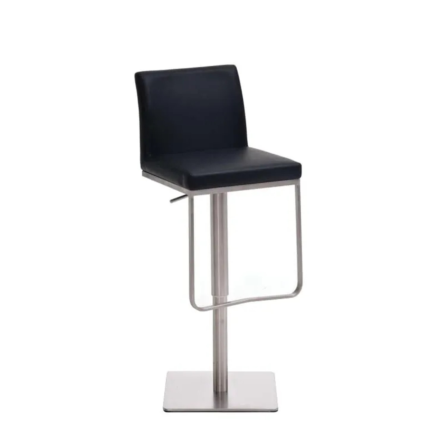 DELUKE Barhocker CARIN Kunstleder Schwarz 42x44x86cm Silber Barstuhl Höhenverstellbar Mit Lehne Drehbar Tresenhocker Tresenstuhl
