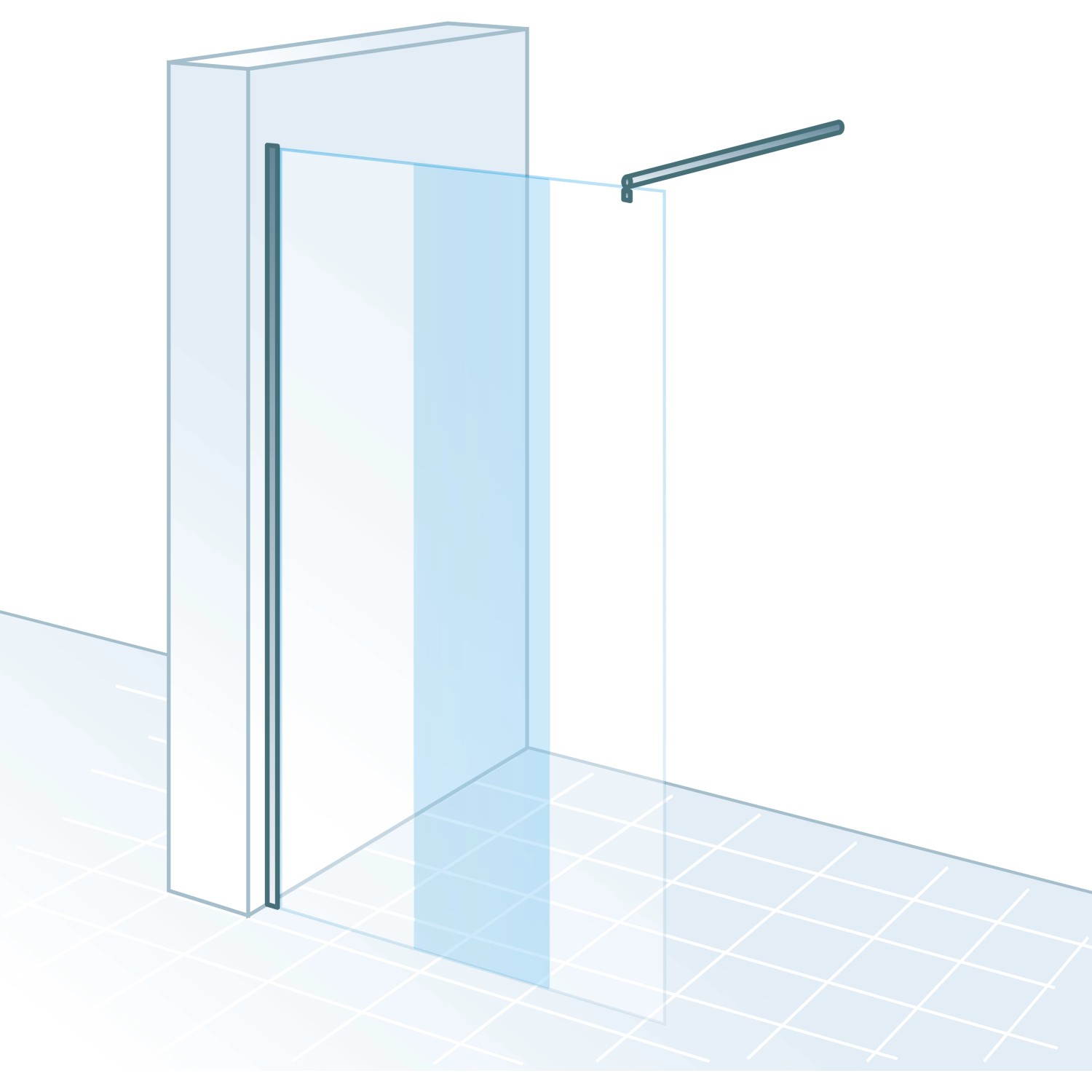 Schulte Walk In Dusche, 200x100cm, Chromoptik, klares Glas. Barrierefreier Zugang zur Dusche.